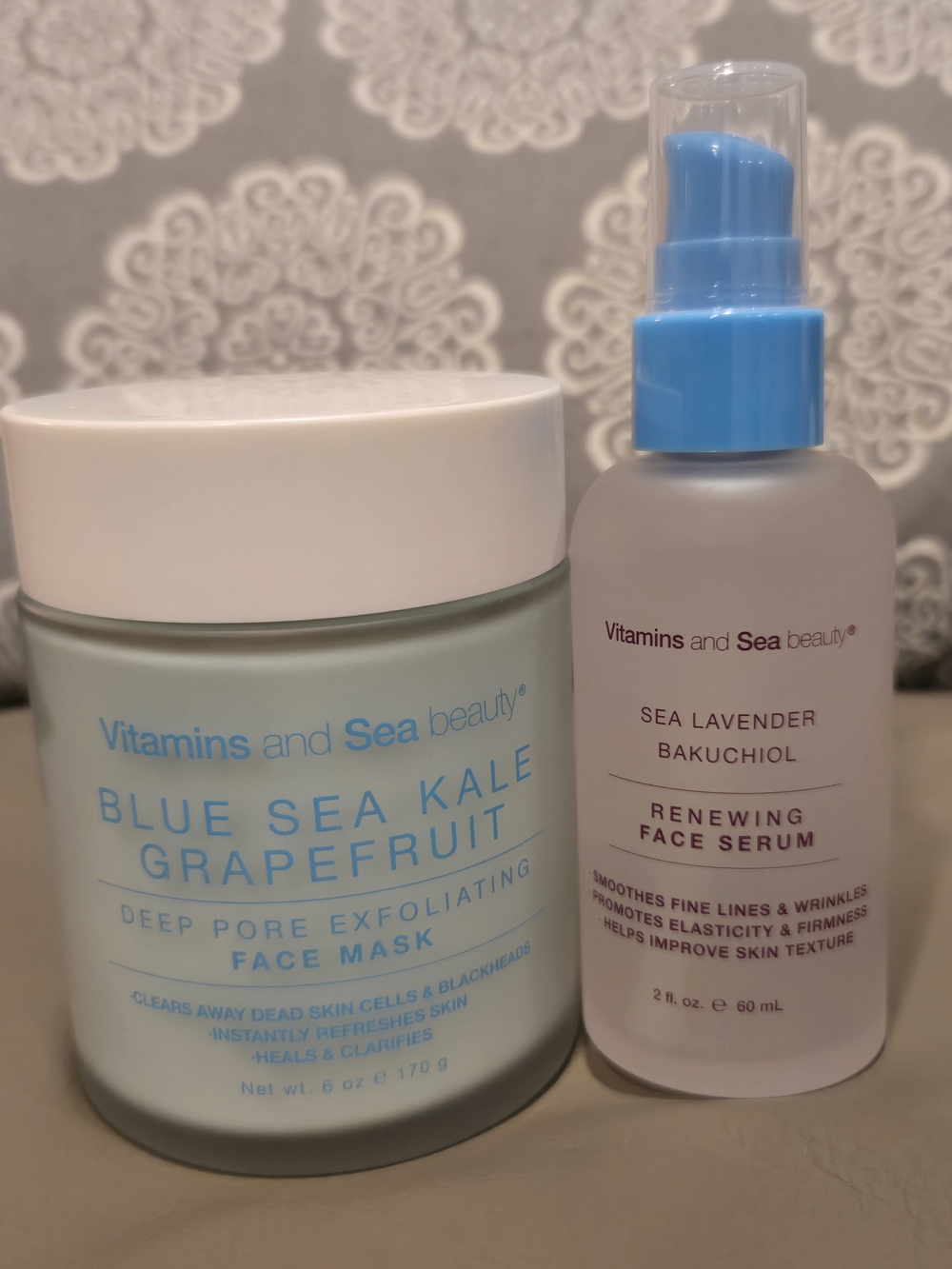 Vitamins and Sea Beauty Blue Sea Kale Grapefruit Face Mask and Face Serum NWT